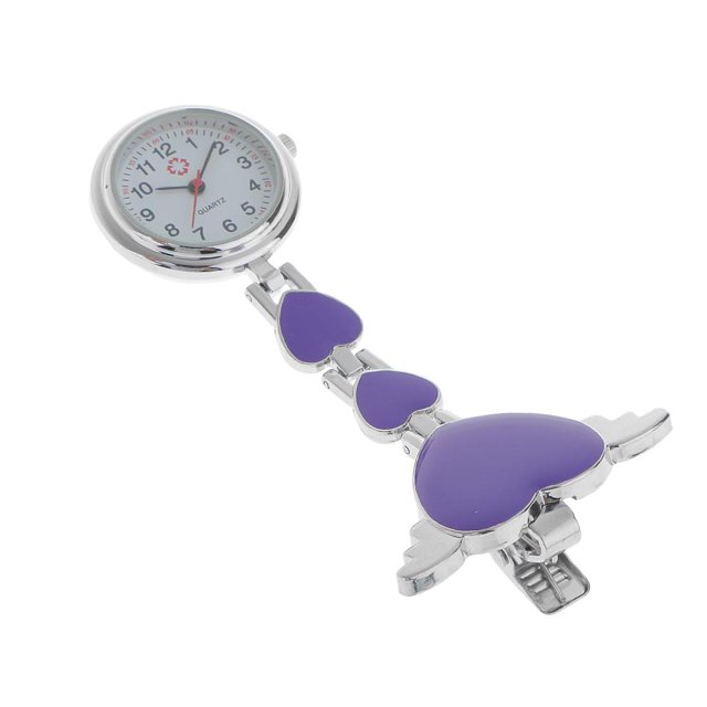 Joyería de Broche de Reloj Enfermera Médica Bolsillo Túnica Clip Bolsillo Metal Púrpura Fernando Enfermera reloj