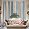 thumbnail image 2 of Stripes Swag&nbsp;Curtains Yellow Blue Lines Vintage Kitchen Swag Valance Rod Pocket Curtain Valances Scalloped Window Treatment/Drapes for Living Room Bedroom, Each 36"W x 36"L, 2 of 8
