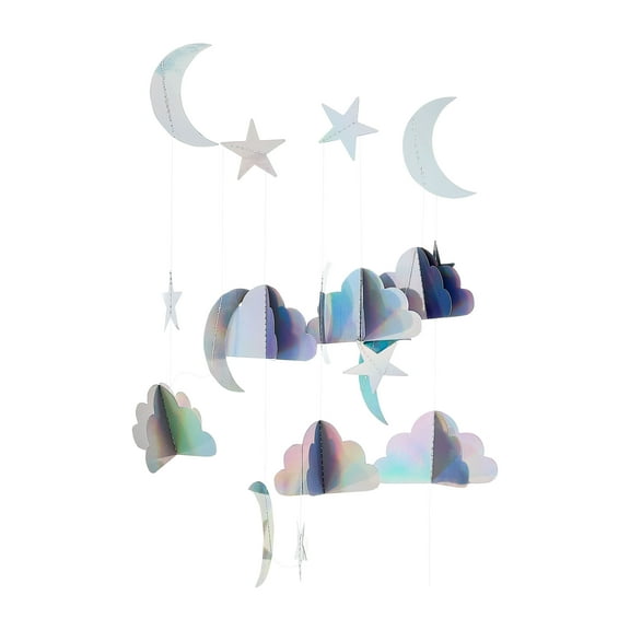 Iridescent Moon and Star Garland, 9', by Way To Celebrate