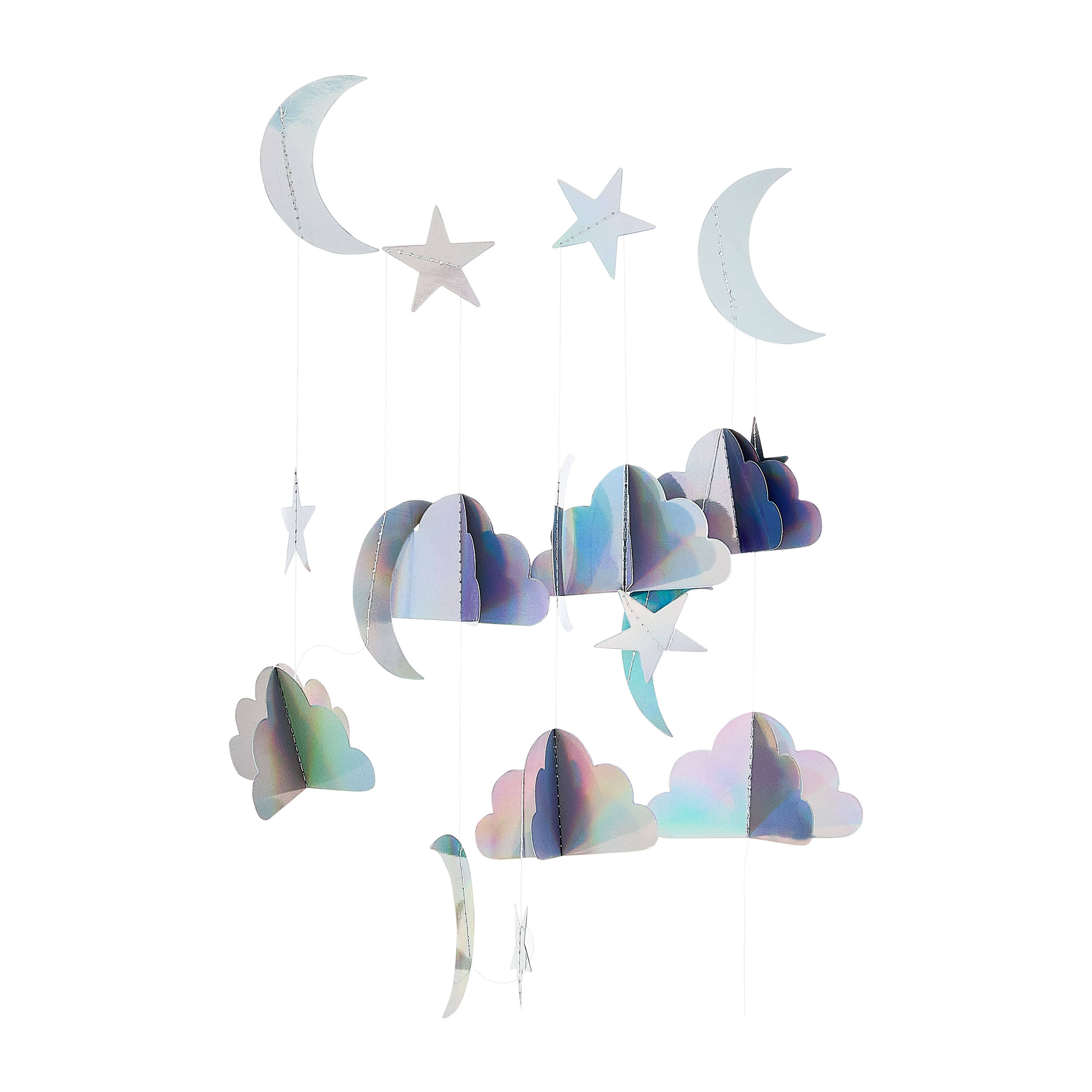 Iridescent Moon and Star Garland, 9', by Way To Celebrate