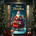 thumbnail image 4 of Horivan 2 Packs Christmas Door Cover with Santa Claus Design Festive Holiday Decoration for Front Door Indoor Wall Party Durable Easy to Install 35x71 Inches Christmas Day Decoration for Home, 4 of 6