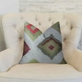 thumbnail image 2 of Plutus 24" x 24" Earth Crust Handmade Luxury Pillow in White Green and Red, 2 of 3