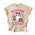 thumbnail image 3 of In October We Wear Pink Ghost Witch Breast Cancer Awareness T-Shirt, Fullsizes S-5XL Multicolors T-Shirt, 3 of 5