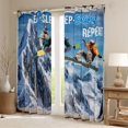 thumbnail image 2 of Manfei Skiing Theme Blackout Curtains Set of 2 (52x84 Each) for Boys, Extreme Sport Window Curtains, Snow Mountain Curtains and Drapes, Luxury Bedroom Decor, 2 of 6