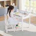thumbnail image 4 of Costway Juego de Mesa y Silla para Niños Mesa de Actividades con Almacenamiento y Soporte para Rollo de Papel para Dibujar Estudiar Jugar, 4 of 9