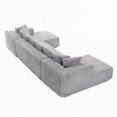 thumbnail image 3 of Modern U-shaped Corduroy Sectional Sofa 133.45'' for Living Room, 3 of 18