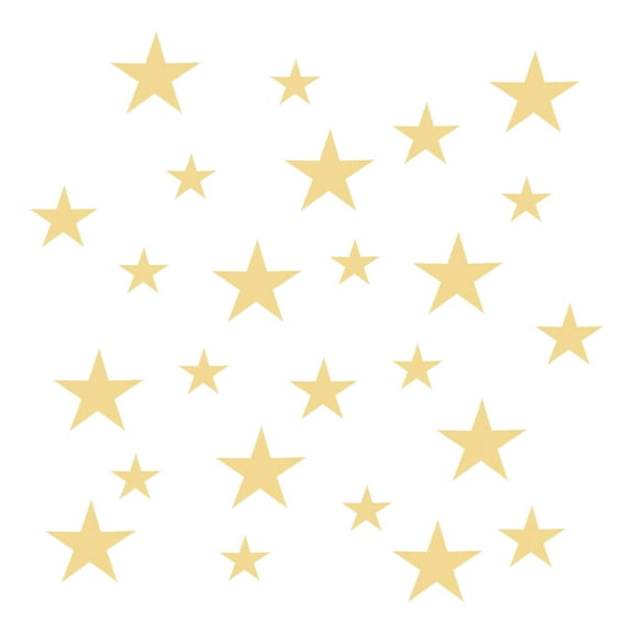 Uxcell 25Pcs in 1Set Acrylic Self Adhesive Star Mirror Wall Sticker Decals, Light Gold