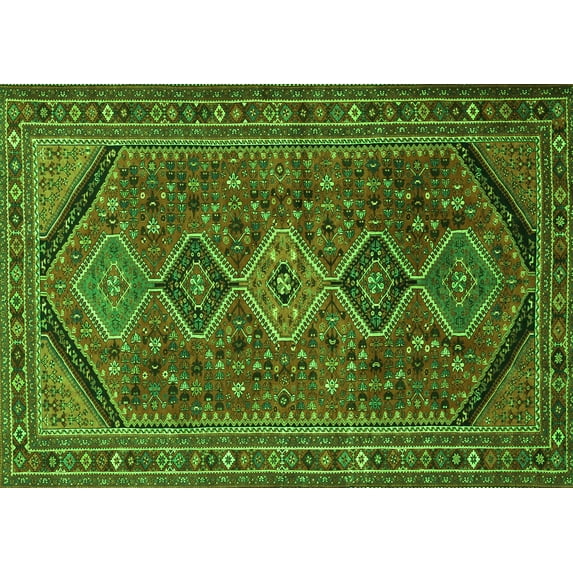 Ahgly Company Indoor Rectangle Persian Green Traditional Area Rugs, 8' x 12'