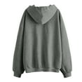 thumbnail image 6 of Ediodpoh Womens Casual Solid Long Sleeve Zipper Hooded Coat Pocket Sweatshirt Tops Solid Women's Hoodies Sweatshirts Grey_001 S, 6 of 8