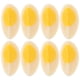 thumbnail image 1 of 8 Uds. De huevo cocido Artificial, simulación de huevo cocido falso, rebanada de huevo cocido, modelo de comida de imitación, Juguetes, 1 of 6