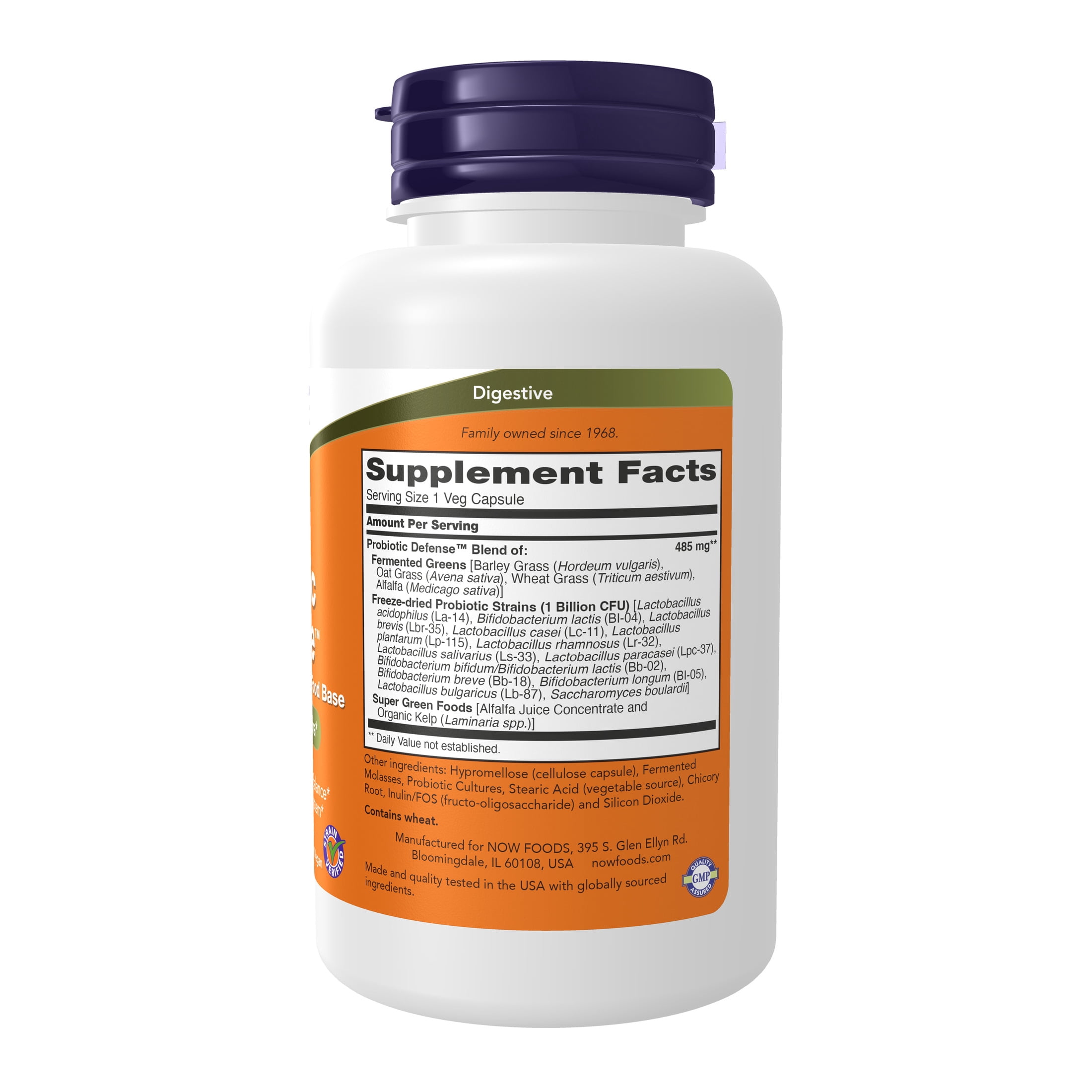 NOW Supplements, Probiotic Defense, Probiotic Blend in a Whole Food Base with 1 Billion Organisms, 90 Veg Capsules