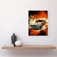 thumbnail image 2 of Japanese Drift Car JDM Action Scene Painting Red Blue Speed Motorsport Driving Art Print Framed Poster Wall Decor 12x16 inch, 2 of 5