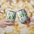 thumbnail image 2 of 12oz Stemless Wine Tumblers Multicolor Christmas Tree Pattern Vacuum Insulated Stainless Steel Travel Tumbler Cups Mug with Lid and Straw for Champaign,Cocktail,Beer with Cleaning Brush, 2 of 5