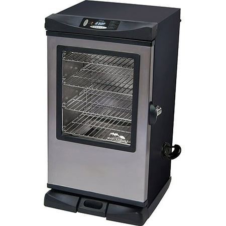 Masterbuilt 30" Electric Smoker with Window and Remote, Black/Stainless