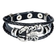 thumbnail image 3 of Pulsera de cuero trenzado Jinwen Mariposa Langosta Árbol de la vida Brazalete punk, 3 of 8