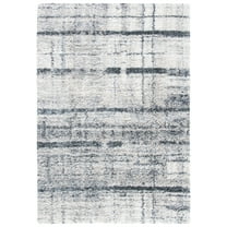 SAFAVIEH Fontana Shag Daragh Abstract Plush Area Rug, Ivory/Grey, 10' x 14'