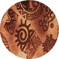 thumbnail image 1 of Ahgly Tapis Rond Lavable en Machine Intérieur Transitionnel Rouge Cramoisi, 3 Pieds Rond, 1 of 7