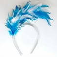 thumbnail image 2 of HNMKIU Feather Scarf Headband for Party and Carnival Celebration Hair Accessory Light Blue,One Size, 2 of 3