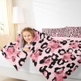 thumbnail image 3 of Manfei Vintage Leopard Print Twin Comforter Sets,Hippie Pink Stars Bedding Set,Pink Reversible,2-Piece,1 Comforter and 1 Pillowcase, 3 of 7