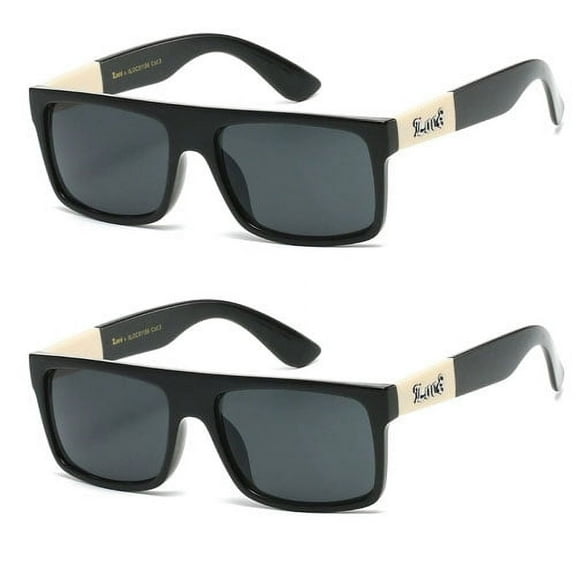 2 Pack LOCS HARDCORE New BLACK w/Ivory 911056 Men's Sunglasses Free Shipping