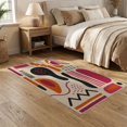 thumbnail image 2 of ODIKA 5'x7' Orange Pink Vibrant Abstract Geometric Washable Area Rug Modern Artistic Pattern with Bold Shapes for Small Living Room, Bedroom, Easy Care, Non-Shedding, Pet Friendly, 2 of 7