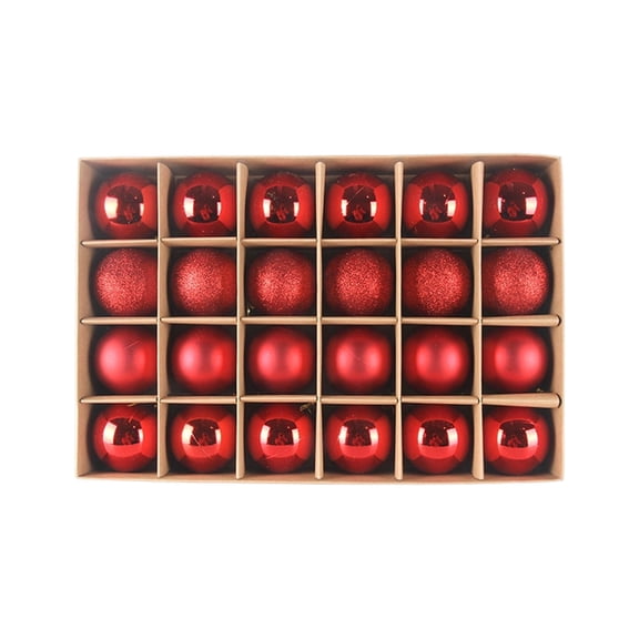 Rewenti Christmas tree decor balls Christmas Ball 24pcs 6cm Set Christmas Decorations Bright Matte Ball Pendant. Shatterproof Christmas decorations,