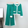 thumbnail image 1 of Ensembles Lounge jovatis pour Femmes à Manches Longues Ensembles Décontractés pour Femmes à Manches Longues à Col Rond Ensembles de Chandails Hauts à Rayures Pantalons Longs Complets, 1 of 5