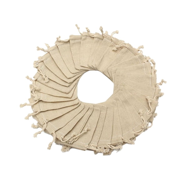 WASHWEPE 50Set Wedding Favours Bags Linen Beige for Party Favor Event Organizers