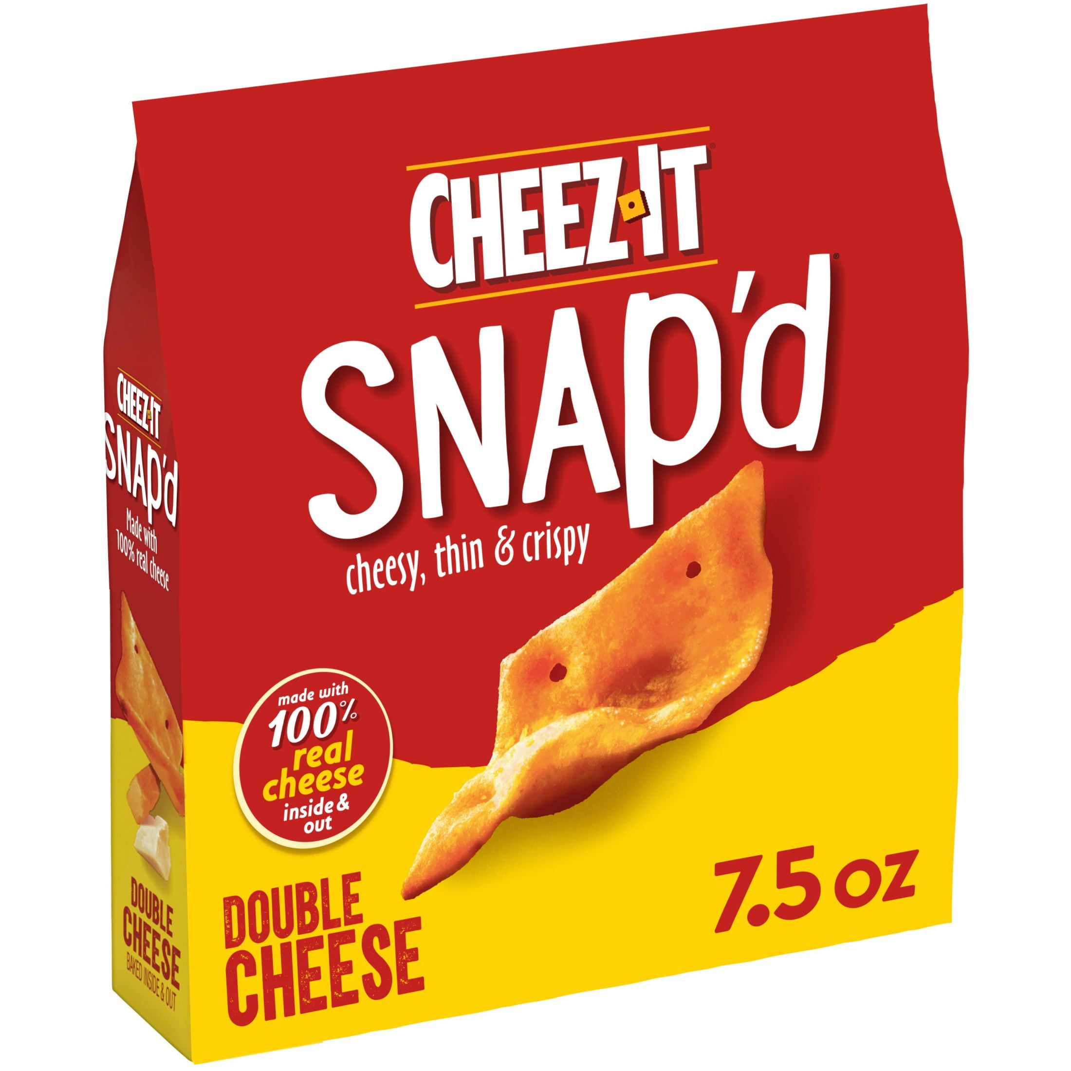 Cheez-It Snap'd Double Cheese Cracker Chips, Thin Crisps, 7.5 oz