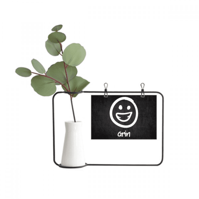 sonrisa blanco lindo patron de chat marco de metal florero de cerámica decoración