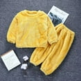 thumbnail image 2 of GUNIA Little Boys Pajamas Sets Winter Flannel Pajama Kids Girls Cozy Two Piece Outfit Long Sleeve Top Pants Soft Thermal Pjs Loungewear Yellow 12-18 Months, 2 of 3