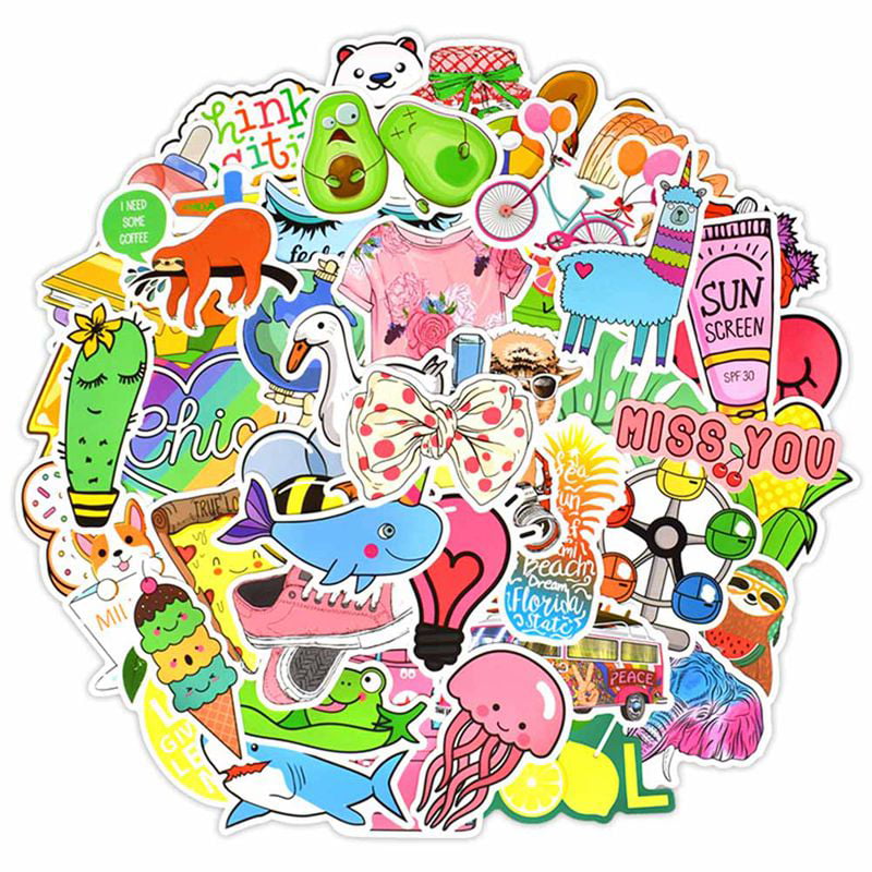 Kaboer 50pcs Cute Vsco Girl Stickers Pink Pig Turtle Graffiti Label Waterproof Durable Vinyl For Laptop Phone Water Bottle Stickers Walmart Com Walmart Com