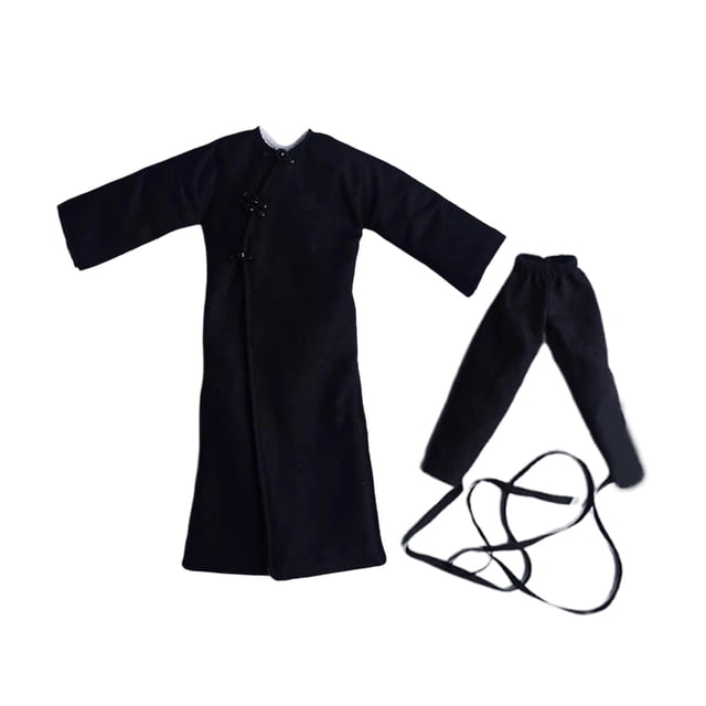 Figura de acción a escala 1/12, chaqueta de longitud de ropa, disfraz de cosplay de moda DIY, abrigo y negro