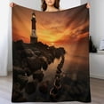 thumbnail image 4 of Ocean Lighthouse Flannel Throw Blanket for Gifts for Women Men Girls Boys All Seasons, 4 of 8
