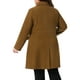 thumbnail image 3 of Abrigo de mujer de talla grande Agnes Orinda, sólido, de un solo botón, largo, para otoño e invierno, con bolsillos, 2X, marrón oscuro, 3 of 6