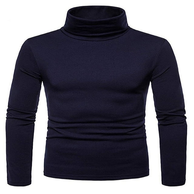 Mens Slim Fit Casual Turtleneck Sweaters Knitted Pullover Thermal Sweaters