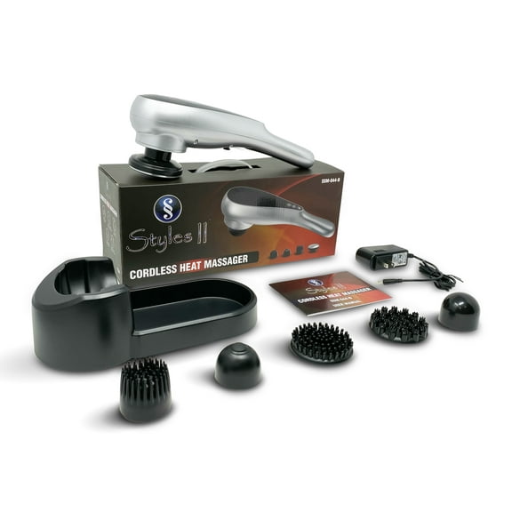 Styles II Cordless Deep Tissue Therapeutic Percussion Body Massager with Heat Therapy   6 Attachments To Relieve Knots, Pain, Stiffness & Fatigue In Neck, Shoulder, Back & More