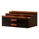 thumbnail image 1 of Expositor de perfumes con soporte de madera de 3 niveles, organizador para maquillaje, cuidado de piel, tocador, baño y dormitorio., 1 of 8