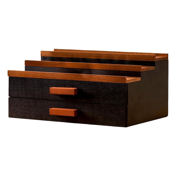 Expositor de perfumes para hombre, organizador de mostrador de 3 niveles, versátil, de madera, para tocador y maquillaje.