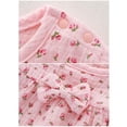 thumbnail image 6 of Kids Girl 2-Piece Outfit Soft Cotton Muslin Floral Shorts & Top Set with Bow Pink Kids Summer Lounge Playtime Clothes,Size 1-2 T, 6 of 9