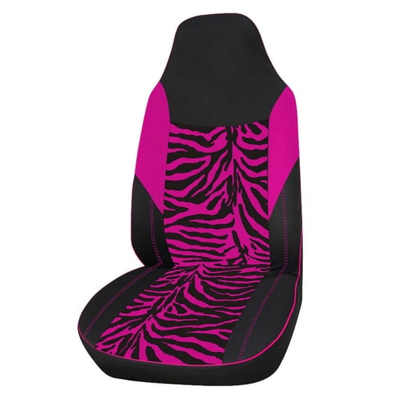 Zyutaosan 1Pc Front Car Seat Cover Universal Fit For Most Bucket Seat Zebra Print Car-Styling Pink Car Car Truck Suv Accessories