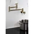 thumbnail image 4 of Kingston Brass KS8102RKX Webb Wall Mount Pot Filler Faucet with Knurled Handle, Polished Brass, 4 of 7