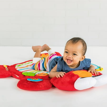 Bright Starts Sesame Street Tummy Time Prop & Play Activity Mat - Elmo, Ages 0-12 months