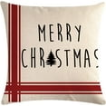 thumbnail image 3 of Set of 2 Red Christmas Pillow Covers Let It Snow Cushion Cover Farmhouse Merry Christmas Winter Holiday Decor Pillowcases 18x18in for Home Couch Patio, 3 of 6