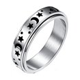 thumbnail image 1 of 12 Mujeres Hombres Fidget Meditación Anti-ansiedad Anillos calmantes Estrella Luna Anillos giratorios, 1 of 5