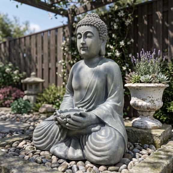Magnesium Oxide Weatherproof Buddha Statue, Outdoor Garden Courtyard Decor Sculpture