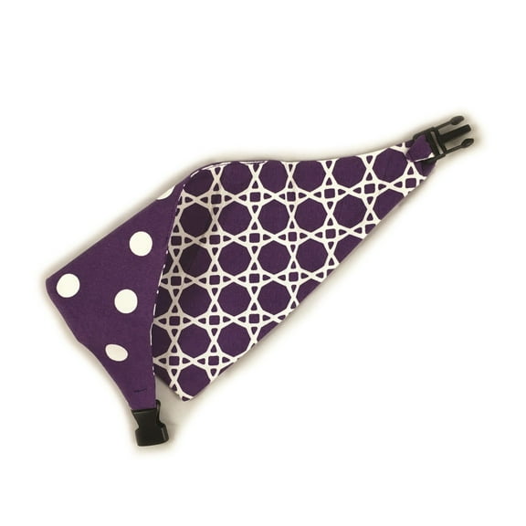 Purple Trellis Reversible Dog Bandana