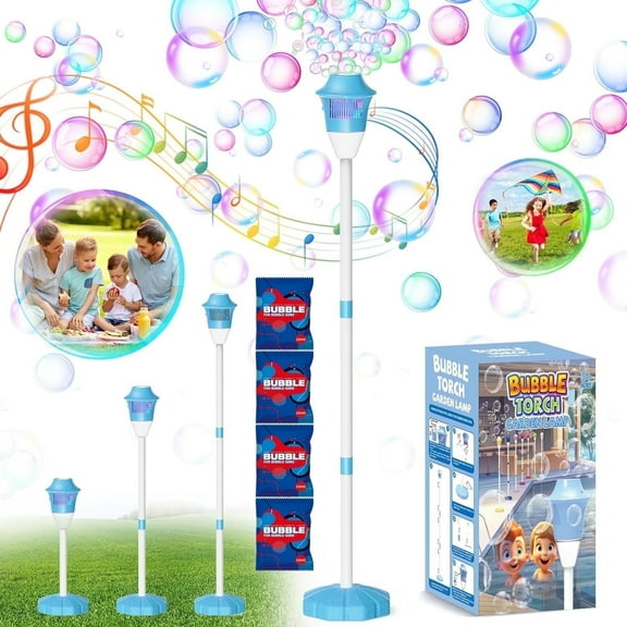 Bubble Machine, Beautysureup 2025 Upgrade Musical Garden Lamp Light Shape with LED for Party, Outdoor Adjustable Height Lawn Summer Toy for Kids, Ideal Gifts for Birthday, Christmas