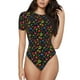 thumbnail image 1 of Balery Berries Body de cuello redondo de manga corta para mujer Tops de manga corta Tops básicos-Small, 1 of 7