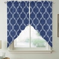 thumbnail image 5 of Blue Plaid Swag Valances for Windows 2 Pack Retro Country Moroccan National Geometrical Plaid Swag Kitchen Curtains 63 Inches Long Rod Pocket Short Window Treatment for Kitchen Bathroom 36"x63", 5 of 9